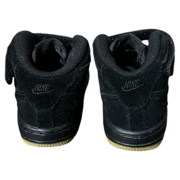Nike Air Force 1 Mid LV8 859338 Black Suede Sneaker Athletic Shoes Toddler 8C - Picture 5 of 8